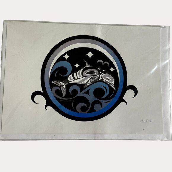 Andy Everson Wave Dancer Dolphin 2005 Art Print 6 x 9 Approx bv - Picture 1 of 5